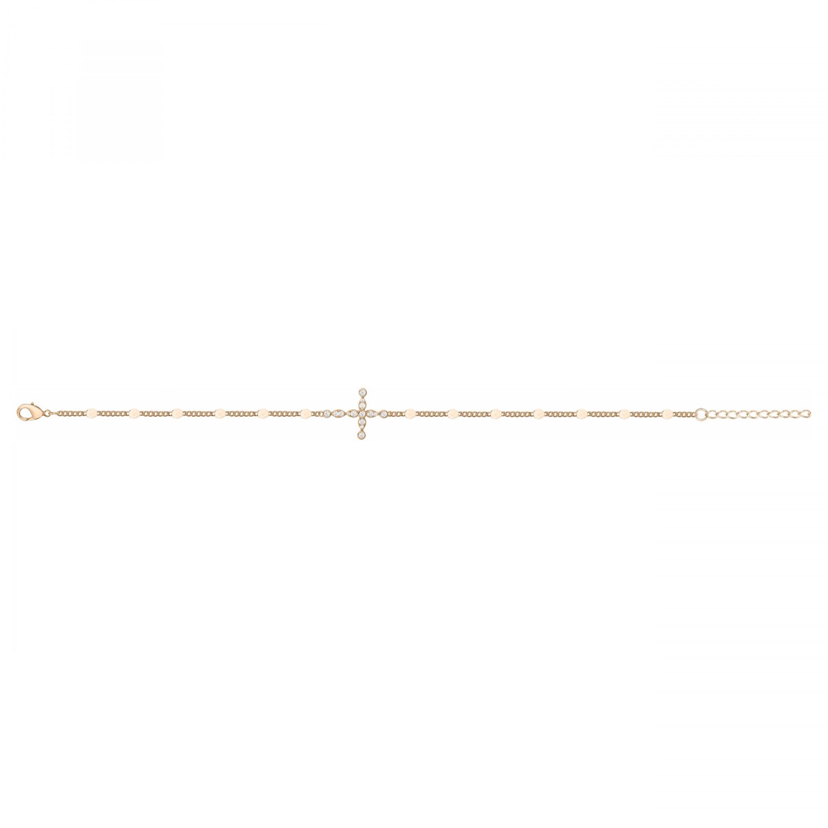 Bracelet souple en Plaqué Or avec oxyde de zirconium blanc