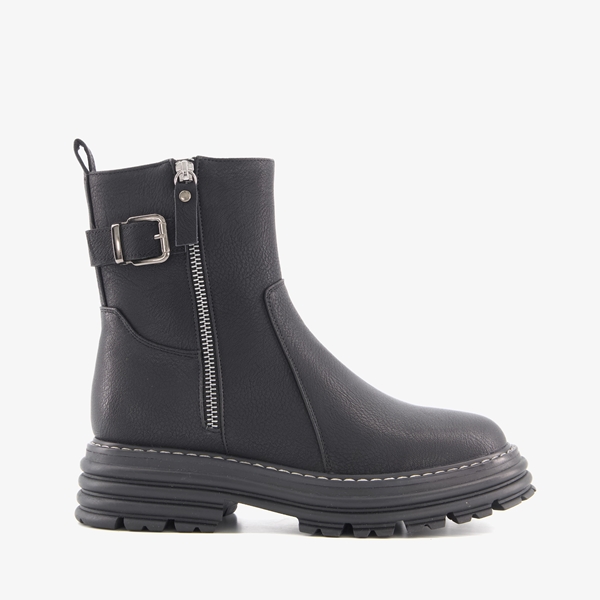 Blue Box dames biker boots zwart