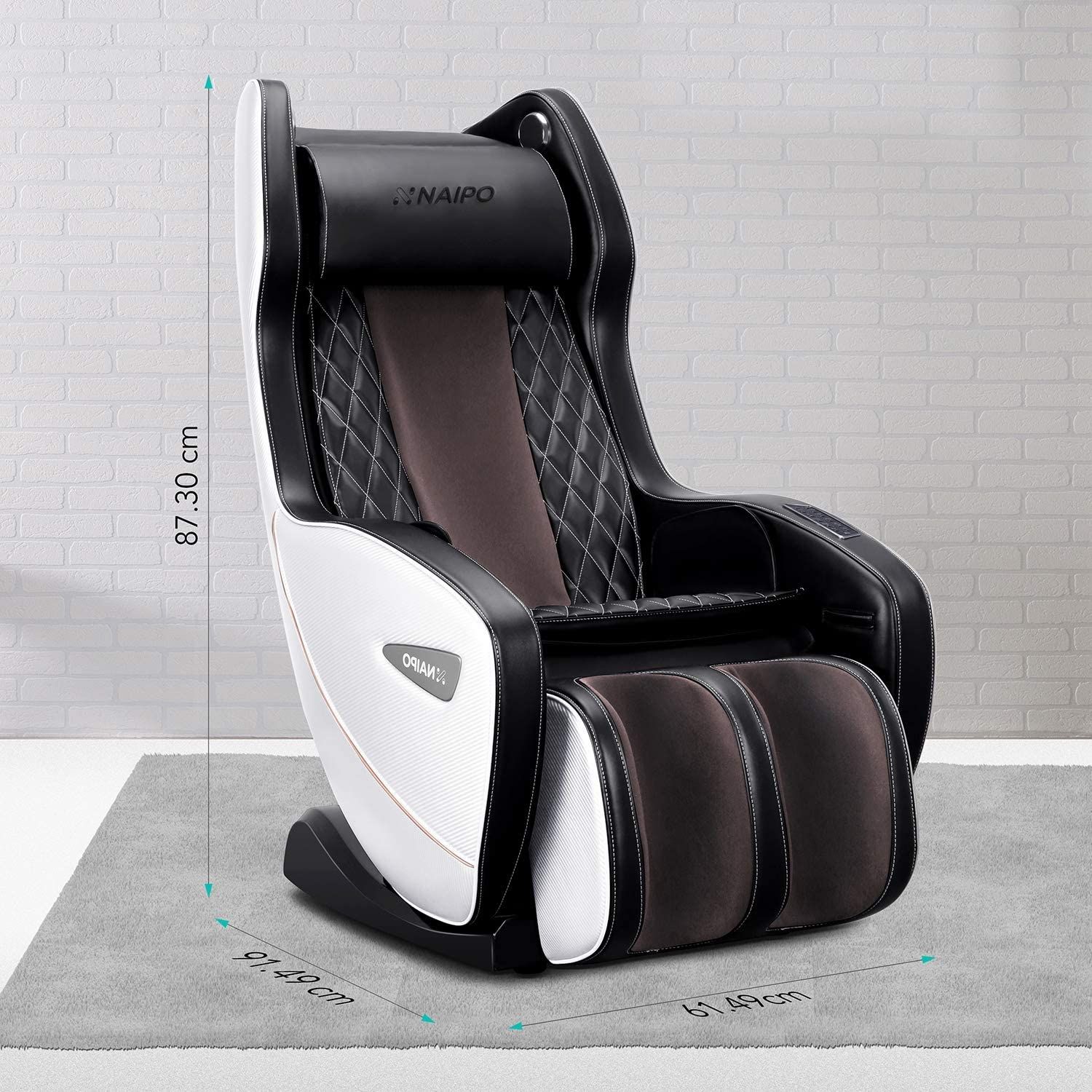 NAIPO Shiatsu Massagesessel Bluetooth 3D Surround Sound Musik weiß