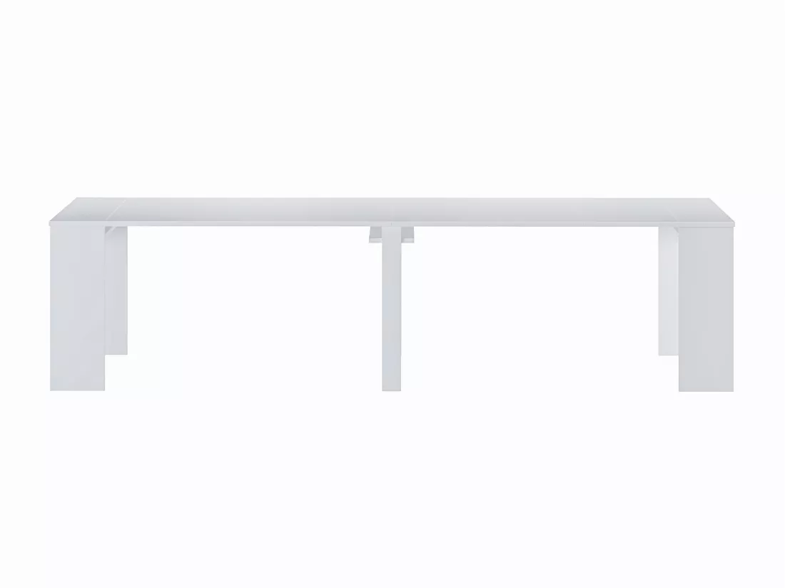 Console table extensible 12 couverts - 6 rallonges - Blanc - ONEGA