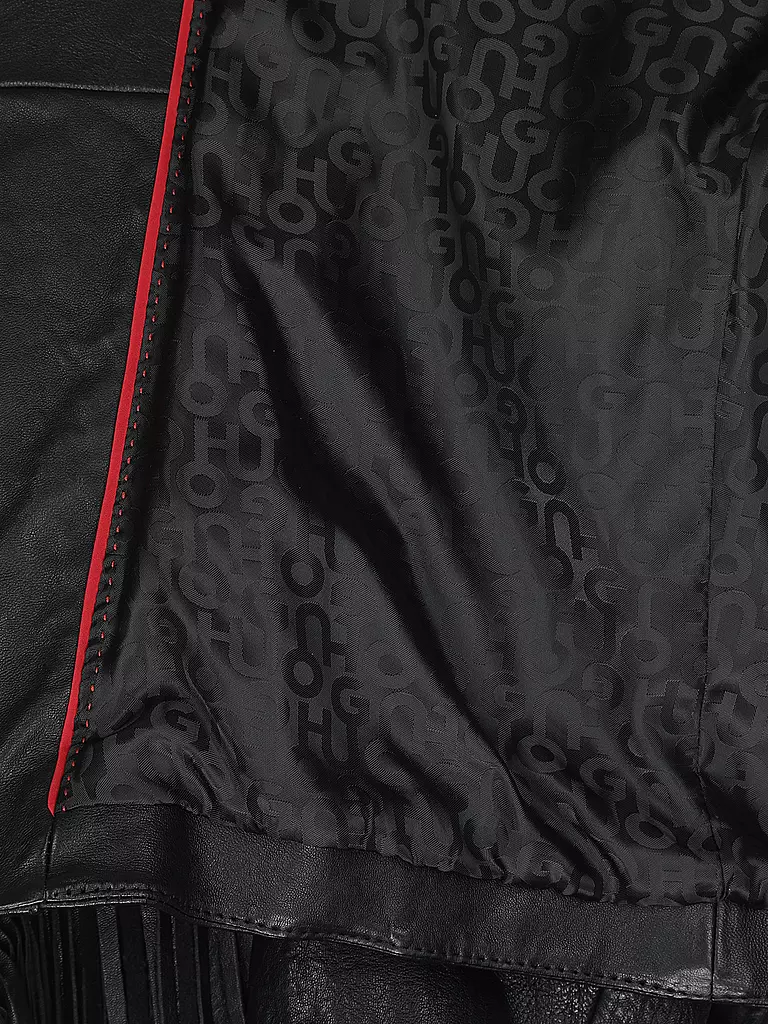 HUGO Lederjacke  schwarz