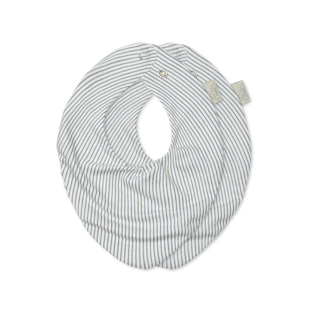 Bandana Savlesmæk, 2-pak - GOTS Classic Stripes Blue