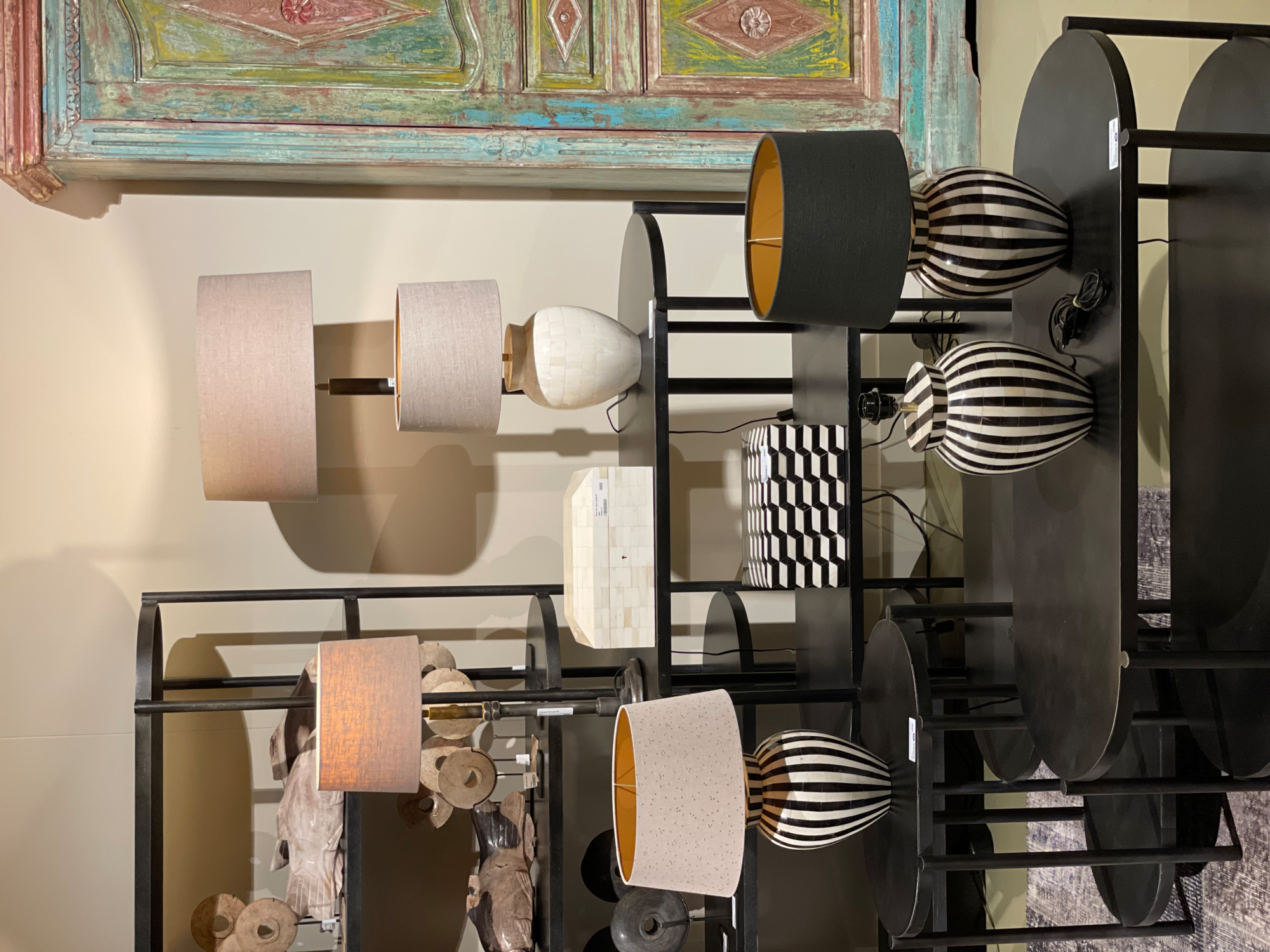 Lampvoet Bone zwart/wit Lampvoet Zw/Wit Been 20x20x27