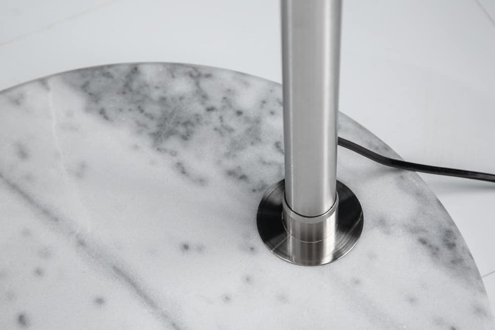 Design Bogenlampe EXTENSO 230cm weiß Stehlampe mit weißem Marmorfuß