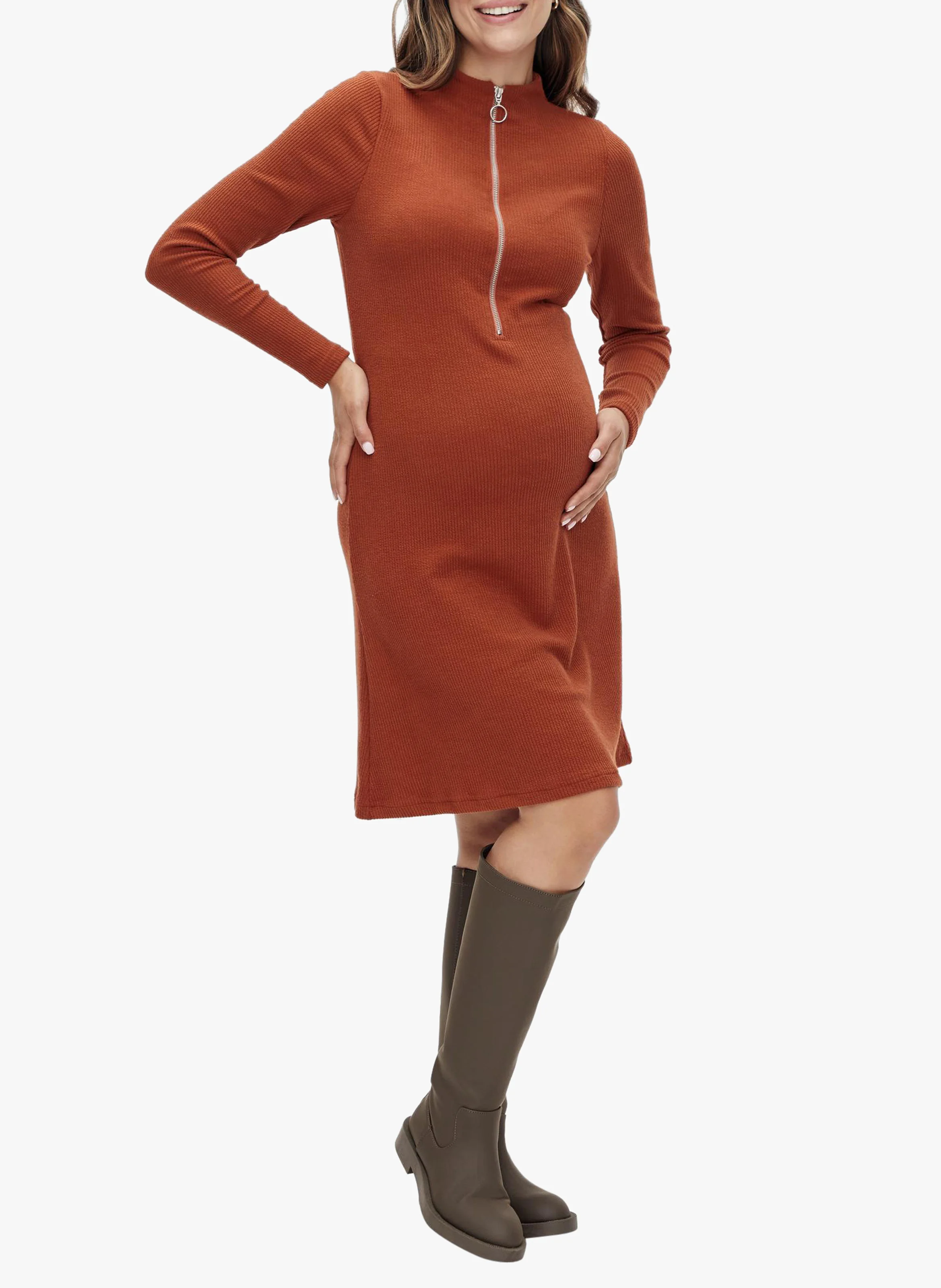 Robe de grossesse courte 2 en 1 | Marron