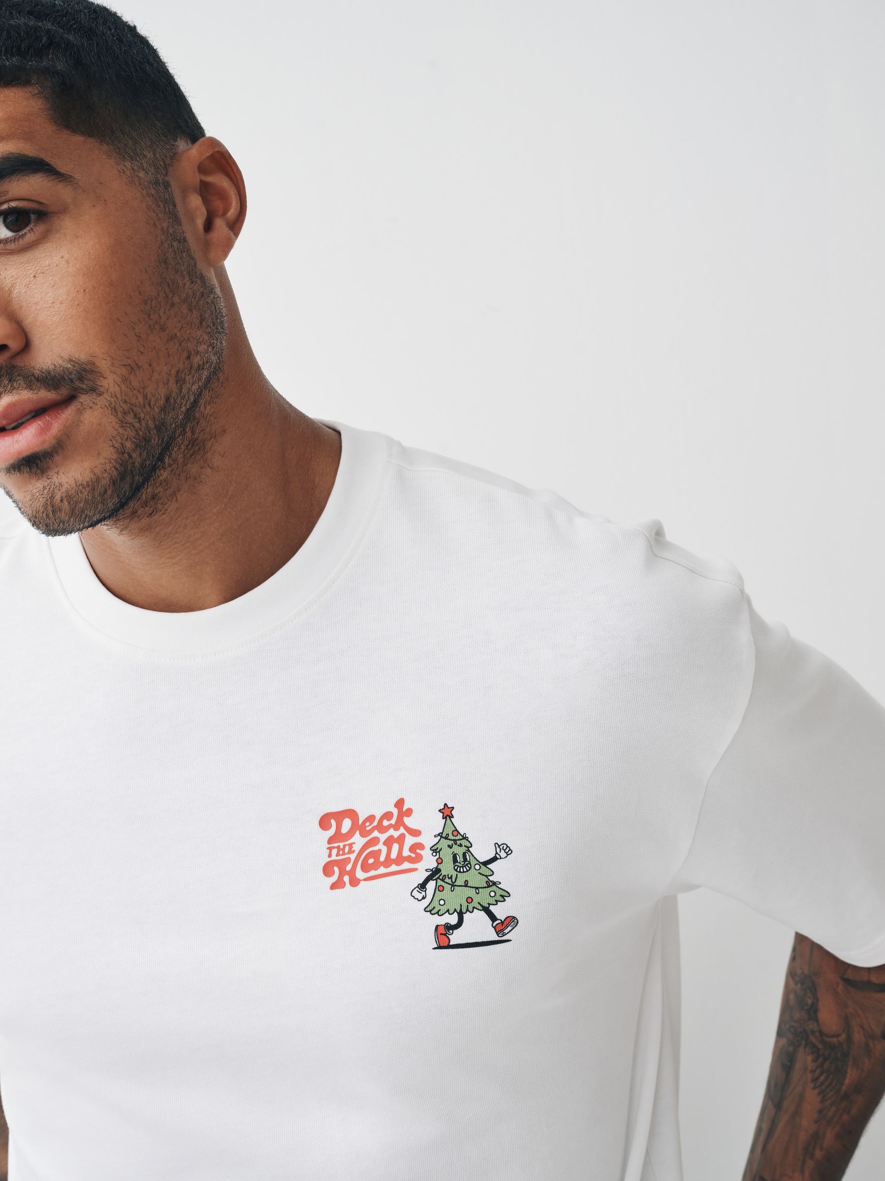 Wit komische strip - Relaxed fit - Kerst T-shirt