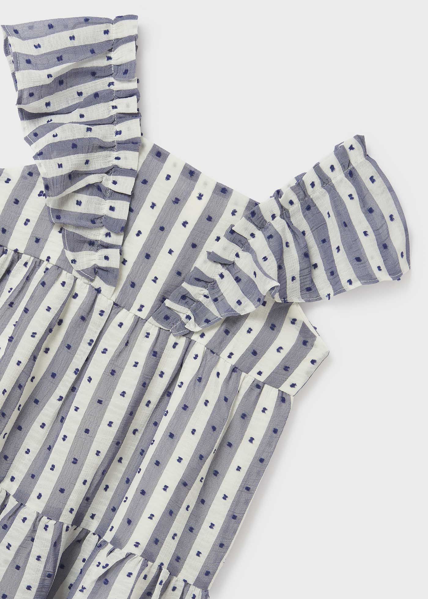 Vestido Plumeti com estampa listrada para meninas