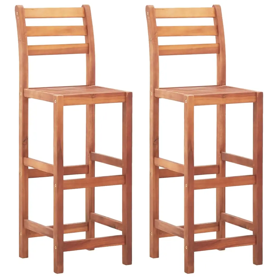 vidaXL - Barkruk - Bruin - Hout - 2 stuks