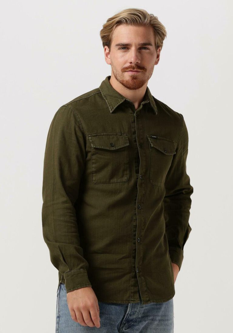 G-STAR RAW groene g-star raw casual overhemd marine slim shirt l/s