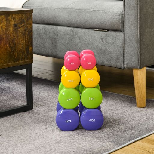 Conjunto de halteres Homcom de 8 peças