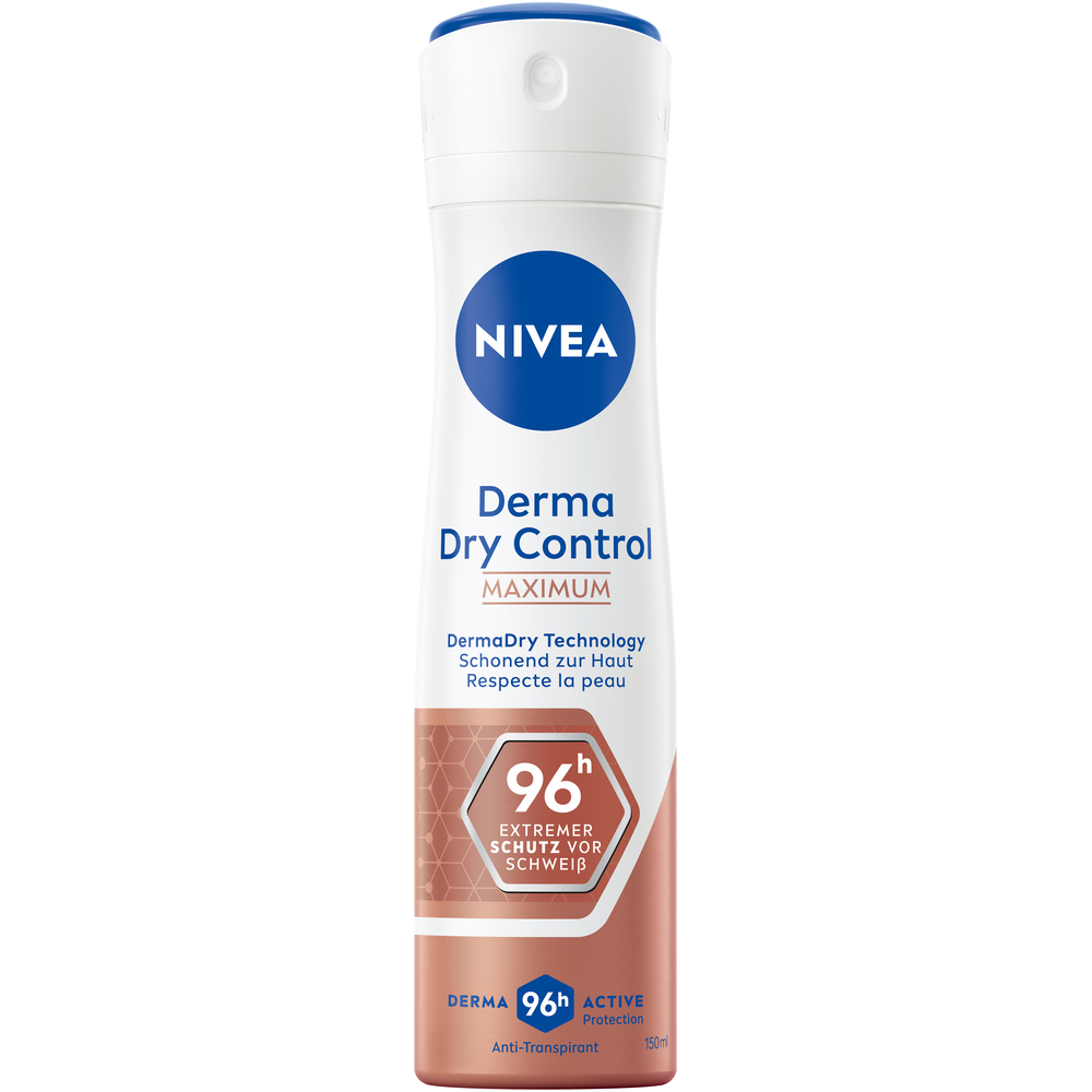 Nivea Deo Derma Dry Control Maximum<br>150 ml, Aerosol Spray, Spray, Female