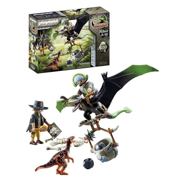 Dimorphodon et rangers Playmobil Dino Rise 71263
