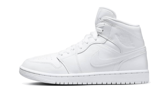Air Jordan 1 Mid Triple White Patent Swoosh - 48h Delivery
