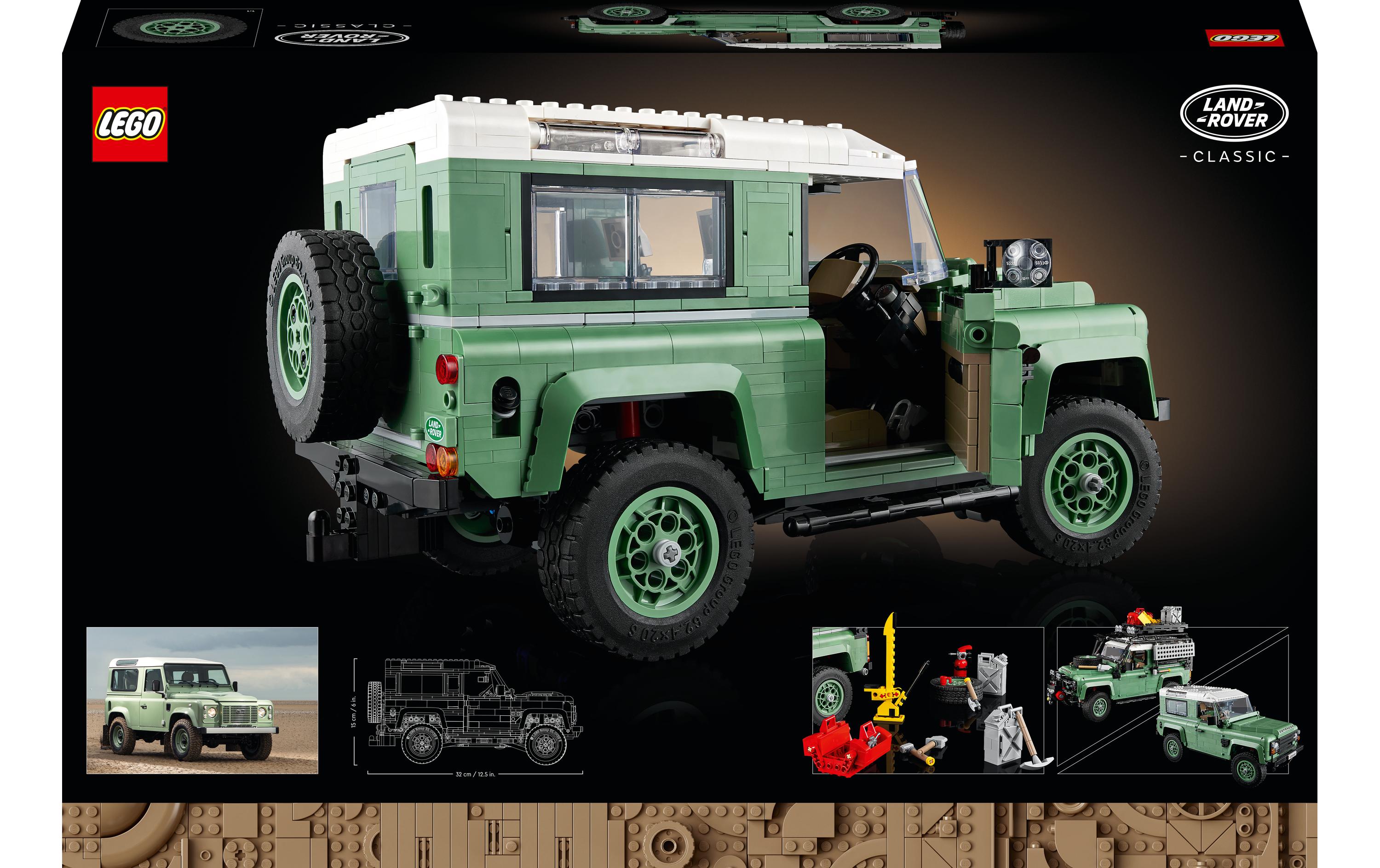 Icons Klassischer Land Rover Defender 90 10317<br>Geländewagen-Bausatz
