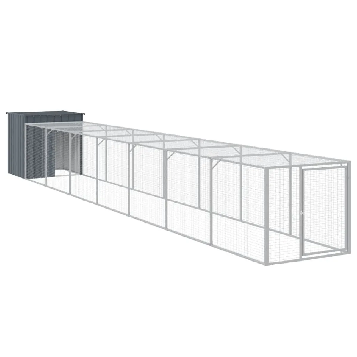 vidaXL Poulailler Cour Anthracite 110x813x110
