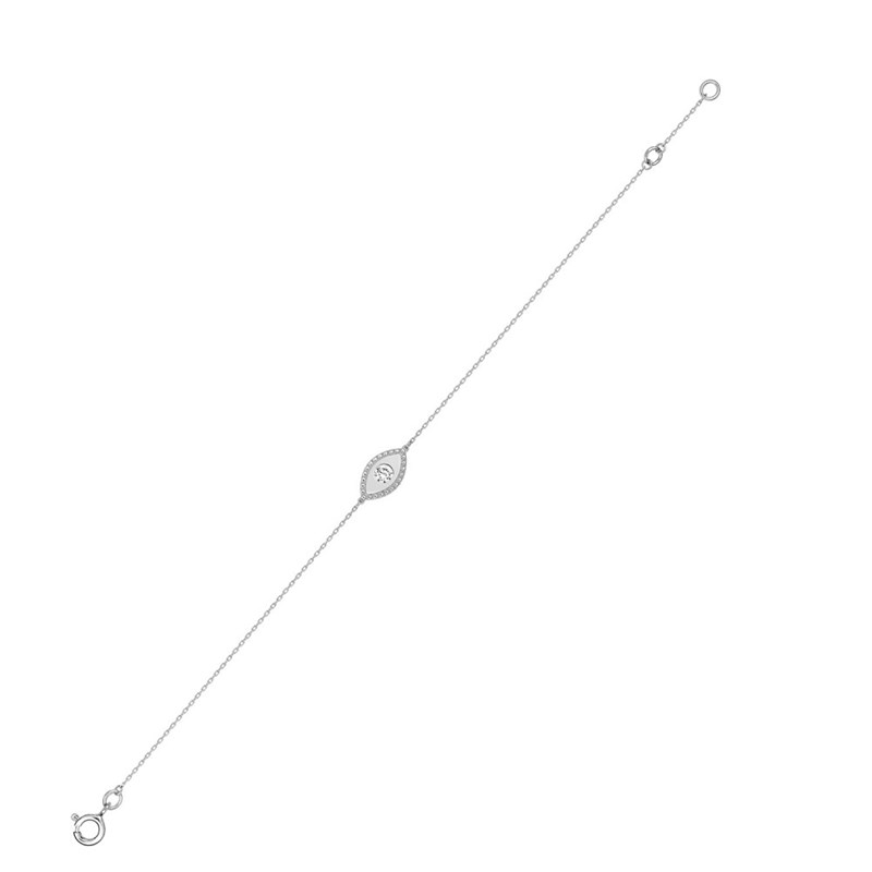 Bracelet Femme - Oxyde de zirconium - Argent 925 - Longueur : 18 cm
