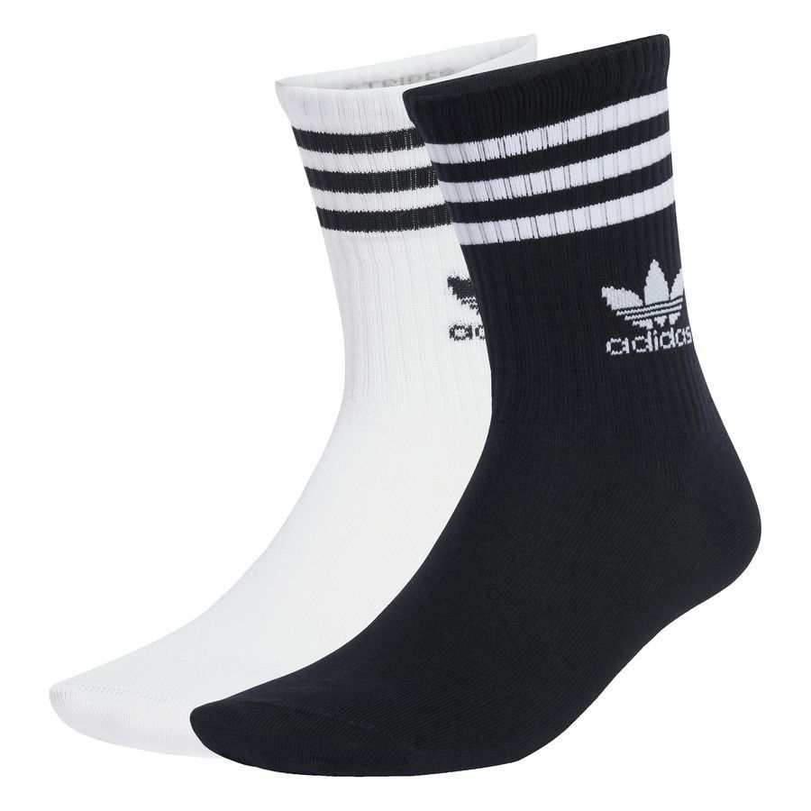 adidas Originals Chaussettes Striped Crew Lot de 10 - Blanc/Noir