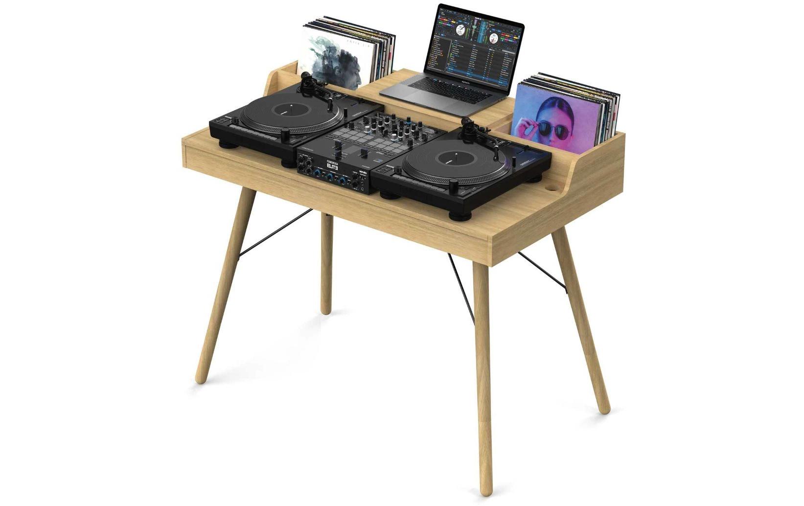 Vintage Music Station Box 1/2<br>Kombination aus DJ-Tisch, Studio-Workstation und Plattenaufbewahrung.