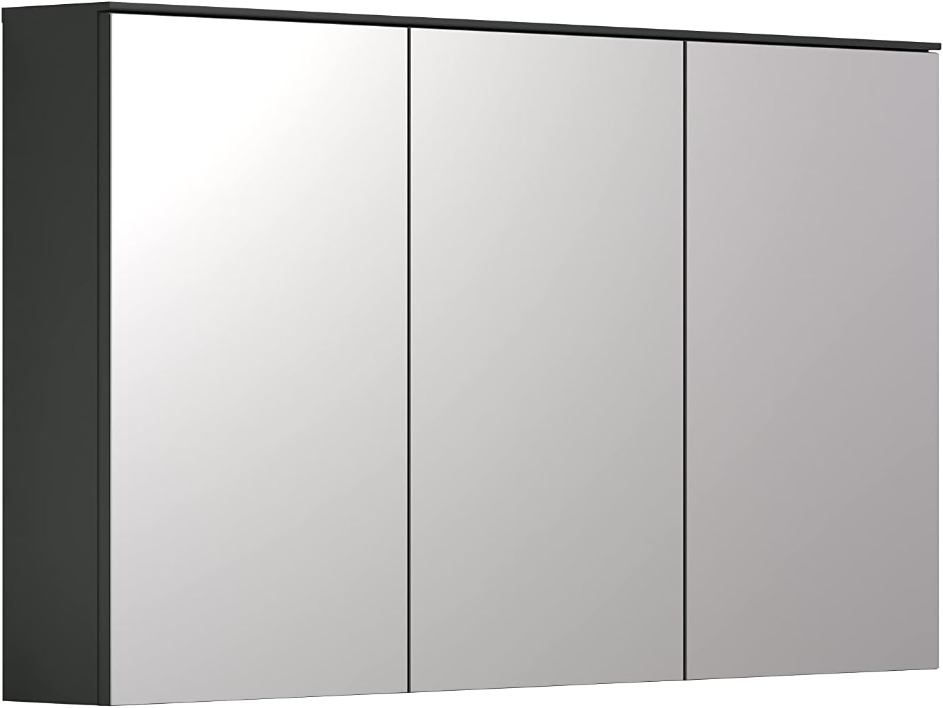 trendteam smart living - Synnax - Spiegelschrank - Anthrazit - Badspiegel mit 9 Fächern und 6 verstellbaren Einlegeböden - (BxHxT) 120 x 70 x 17 cm - moderner Badezimmerspiegel 3-türig - kratzfest