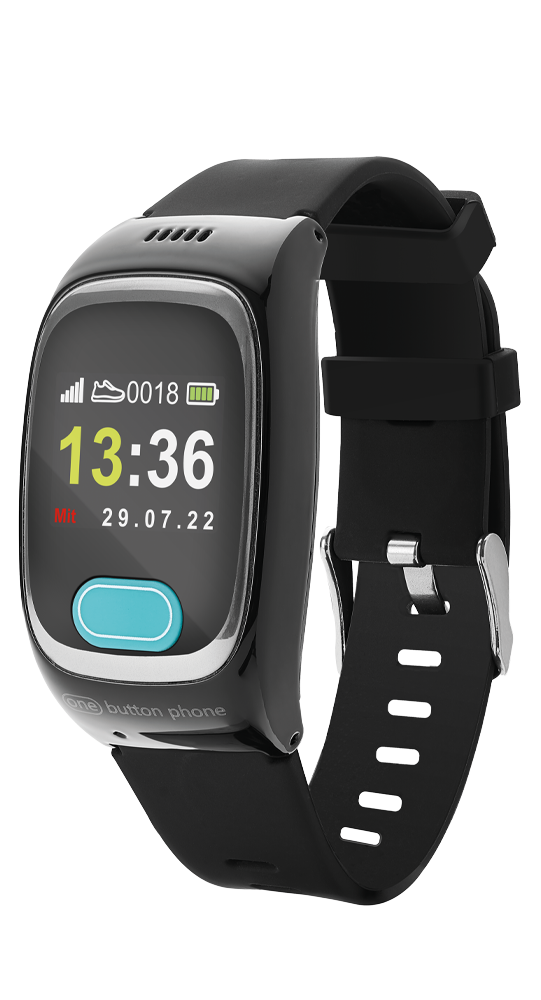 One Button Phone Senioren-Smartwatches One Button Phone Schwarz