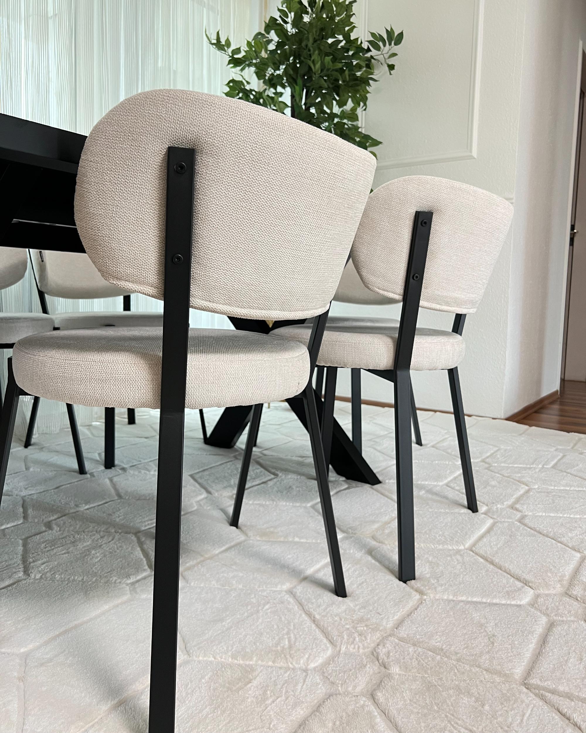 Set van 2 eetkamerstoelen BRONTE Stof Lichtbeige