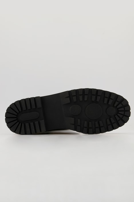 Lederstiefel, XXL-Schaft, Elastikeinsatz, Weite H