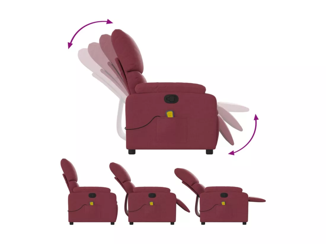 Fauteuil de massage inclinable Rouge bordeaux Tissu