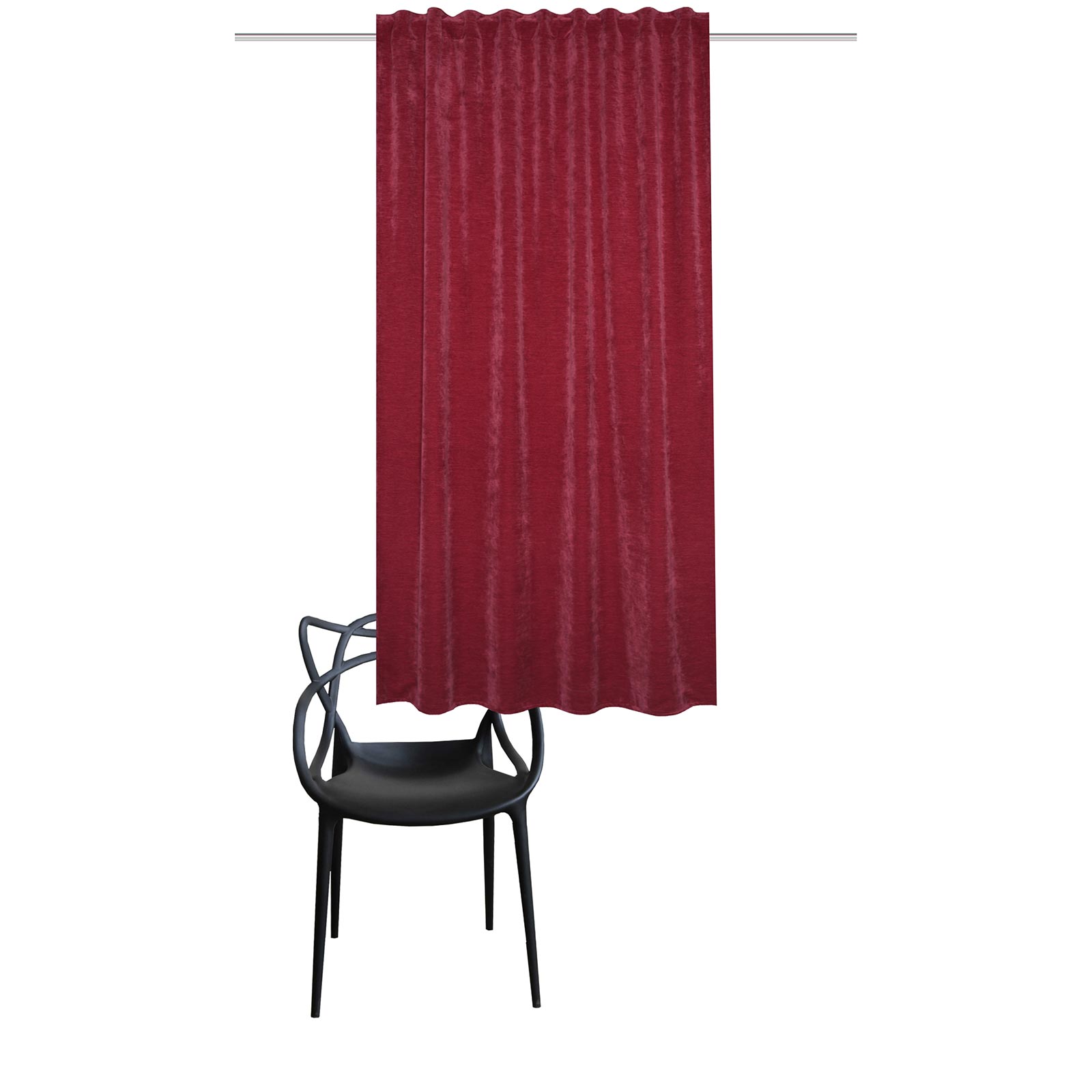 Kombibandschal WOLLY - bordeaux - Thermo-Chenille - 145x135 cm