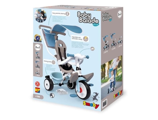 SMOBY - Tricycle baby balade plus bleu