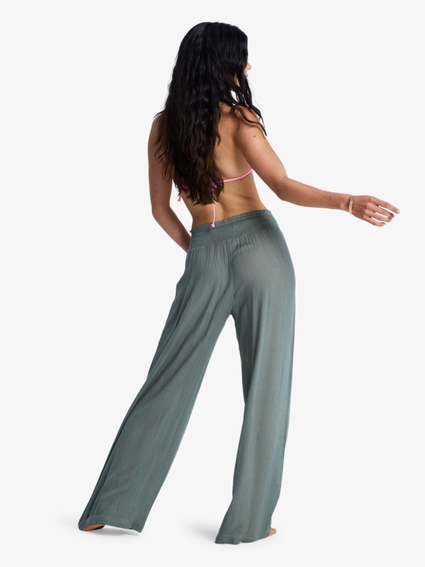 Along The Sunset Pantalon léger Vert Femme