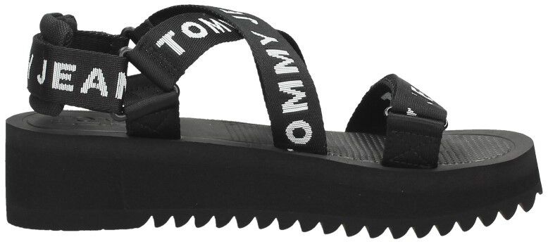 Tommy Hilfiger Sandalen Plat zwart