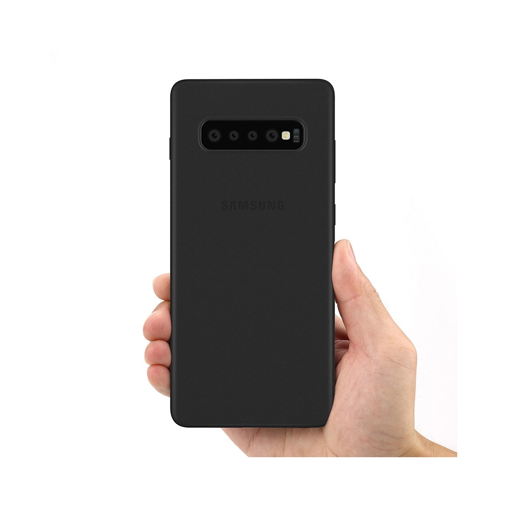 Samsung Galaxy S10  Plus Kunststoff Hülle Case Ultra Thin 0.45 mm - Schwarz/Transparent (Matt)