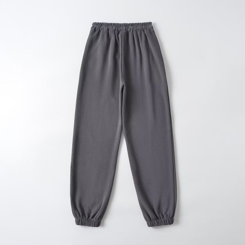 Osion - Hoge taille strikprint rechte wijde joggingbroek