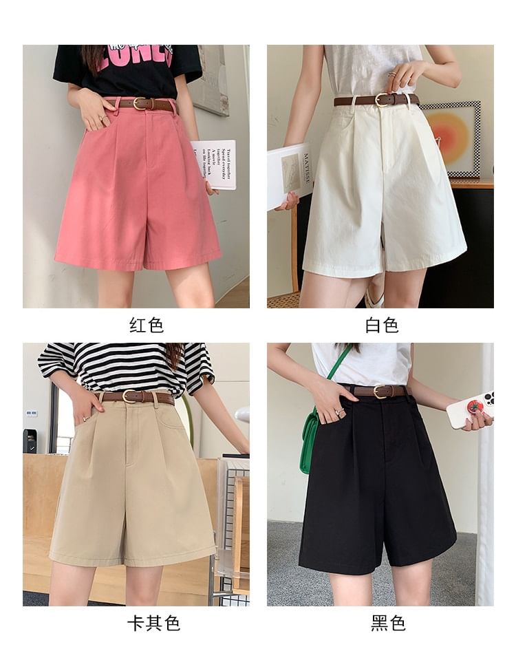 Cossita - Hoge taille effen shorts