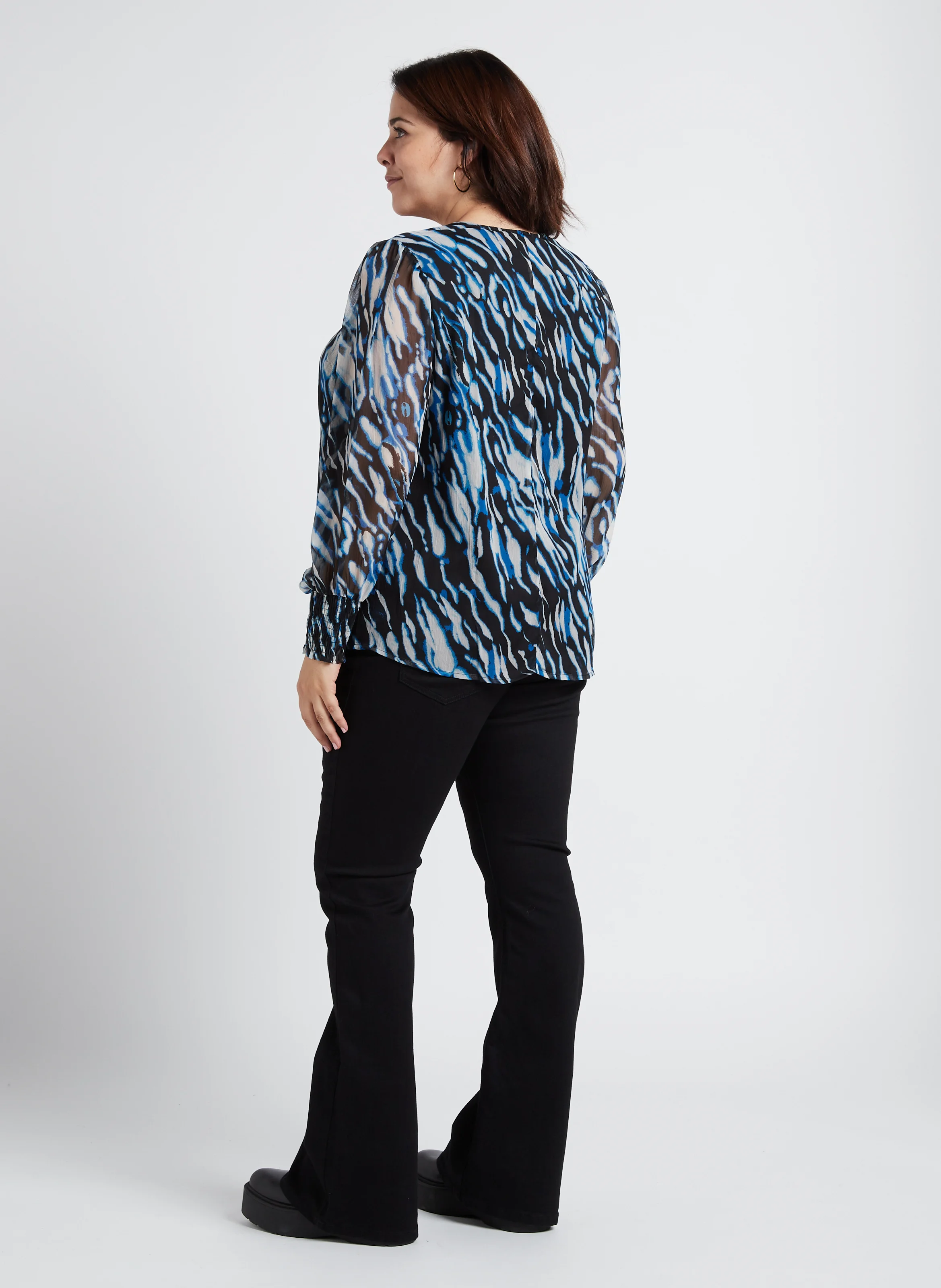 Jean boot-cut en coton mélangé | Noir