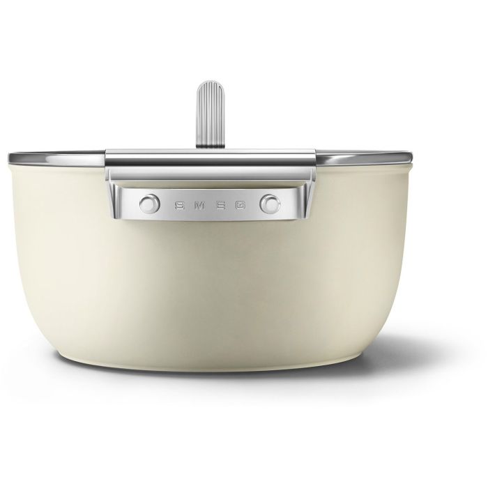 SMEG Kochtopf mit Deckel 24 cm CKFC2411CRM Creme