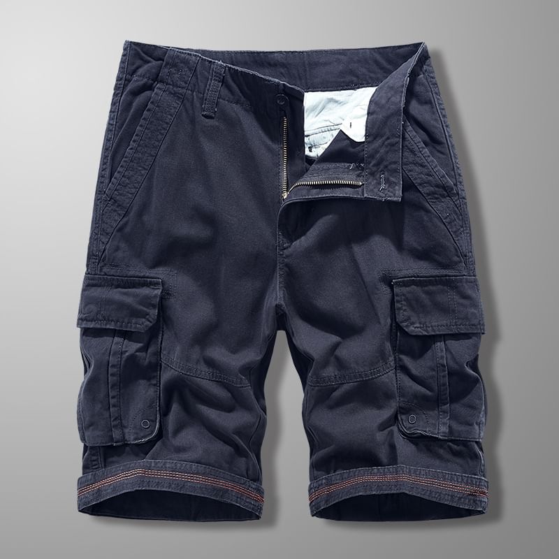 Besto - Mid Rise Plain Cargo Shorts