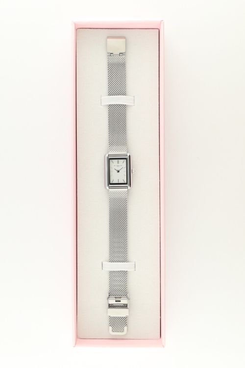 Rechthoekig horloge met fijne schakelband