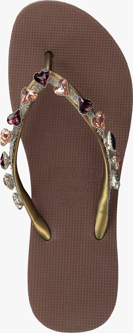 UZURII taupe uzurii teenslippers heart bronze