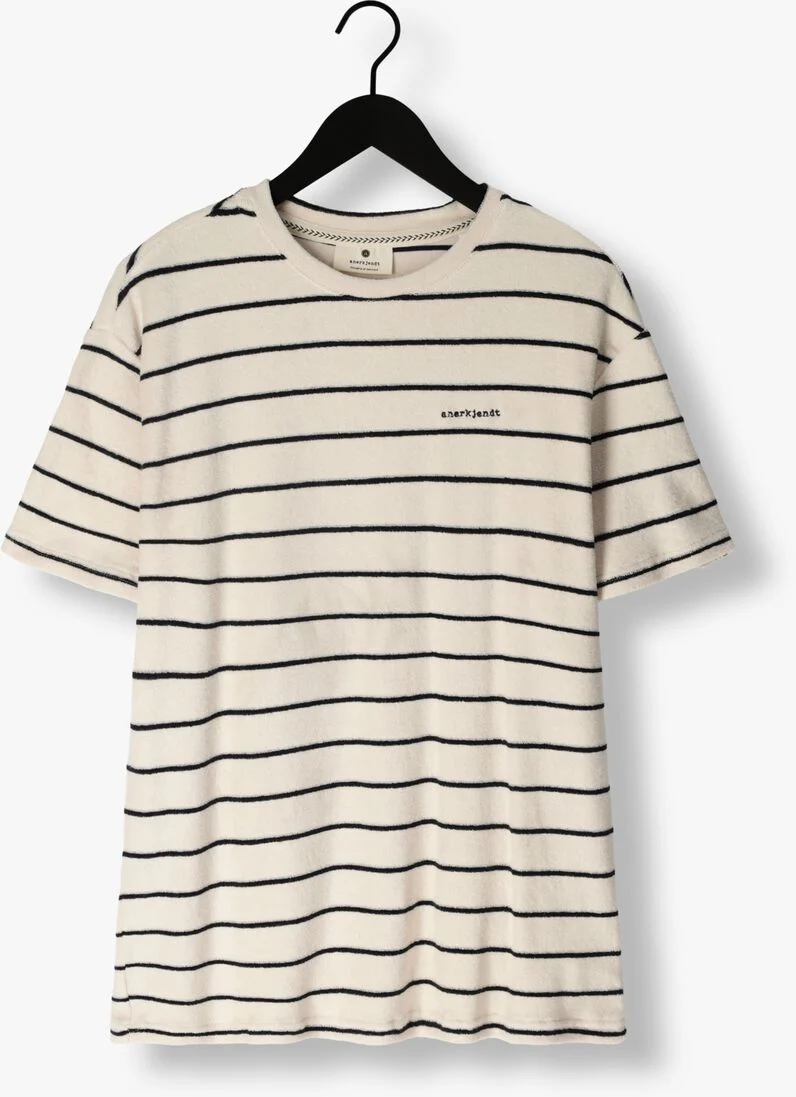 ANERKJENDT beige anerkjendt t-shirt akkikki s/s frotte stripe tee