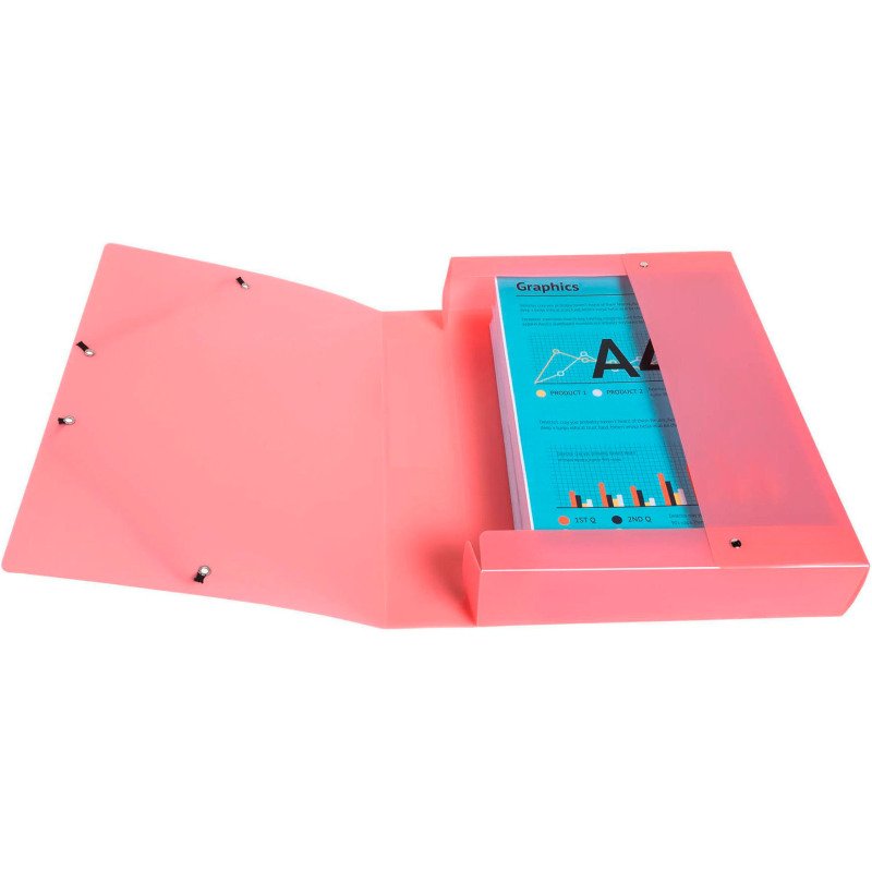 Chemise box plastique Exacompta Chromaline 25 x 33 cm dos 6 cm couleurs assorties pastel
