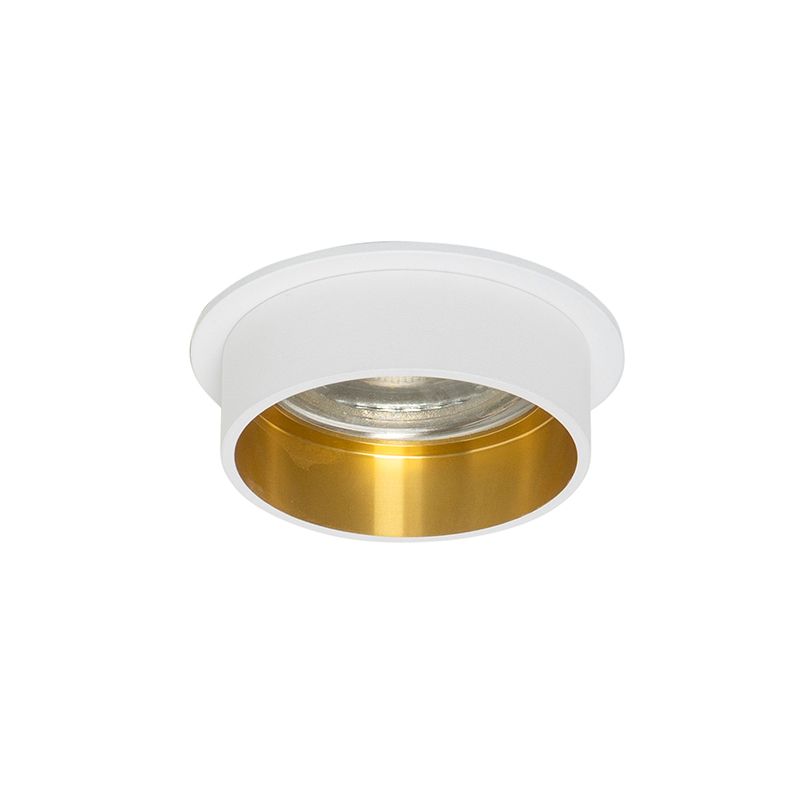Moderne inbouwspot wit met gouden binnenkant - Insta