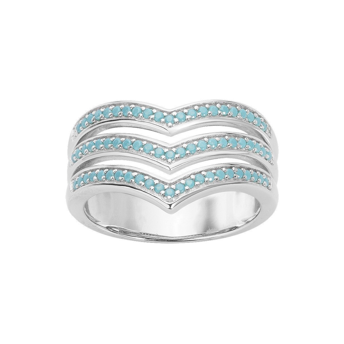 Bague en Argent 925 millièmes et pierre de couleur - blanc brillant