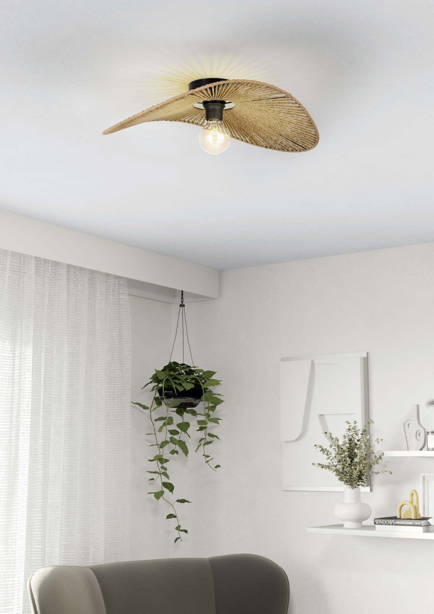 EGLO Siruela Plafondlamp - E27 - 56 cm - Papier - Natuur