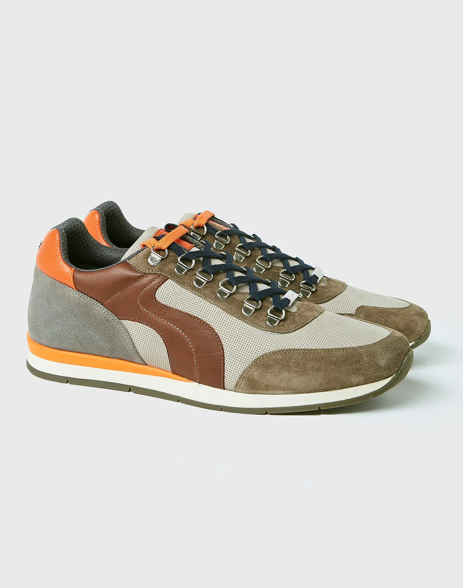 Sneakers en cuir beige