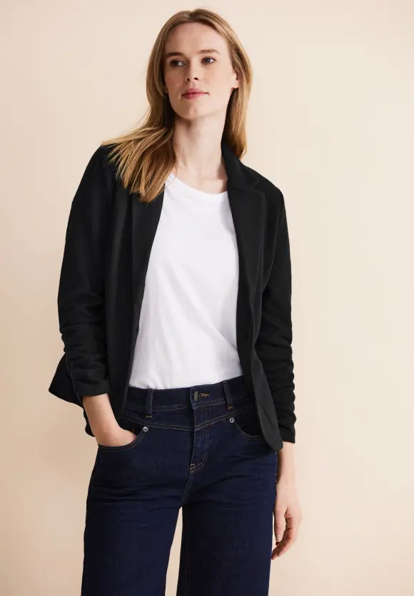 Basic Blazer mit Raffungen - Black
