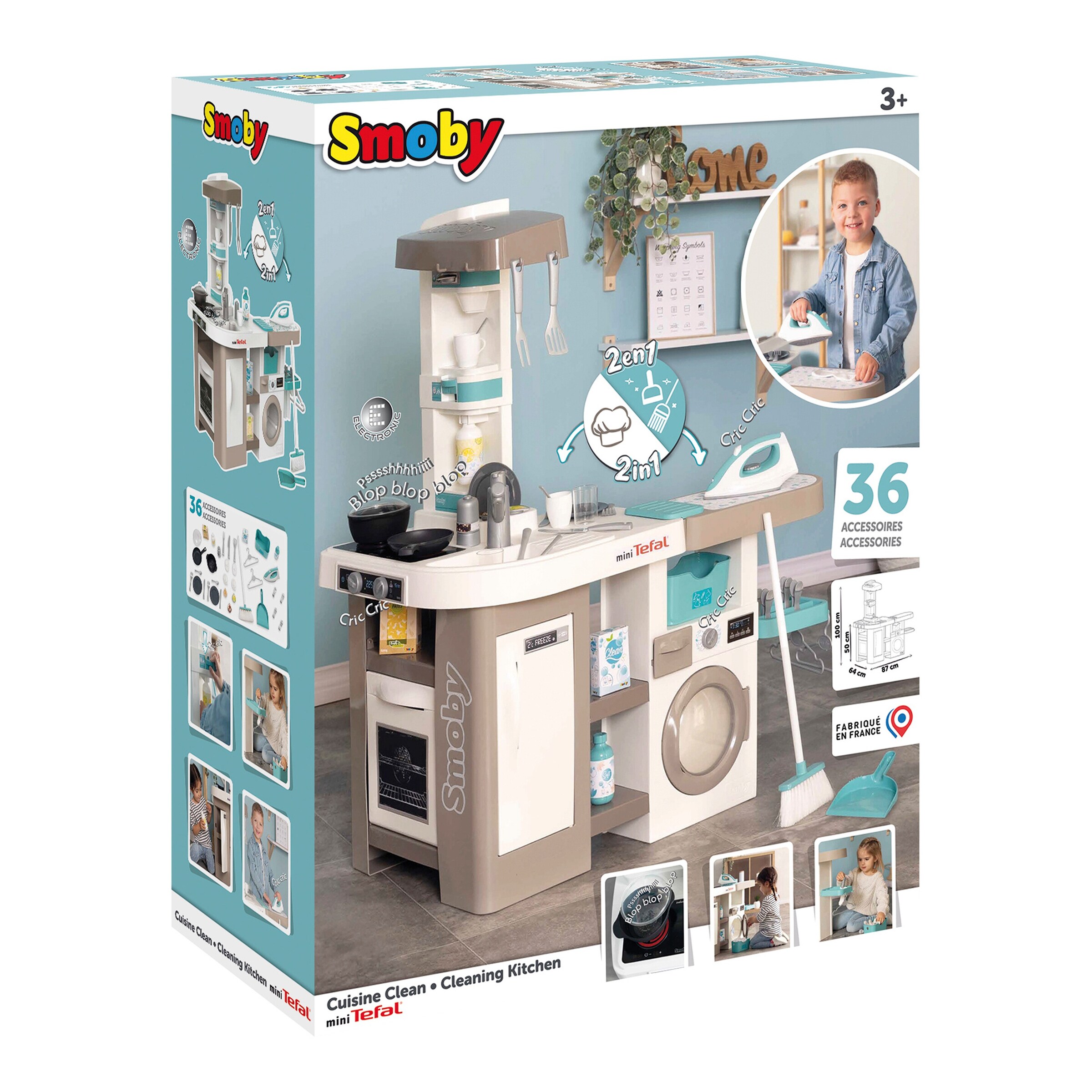 Smoby Kinderküche Tefal Studio mit Waschmaschine