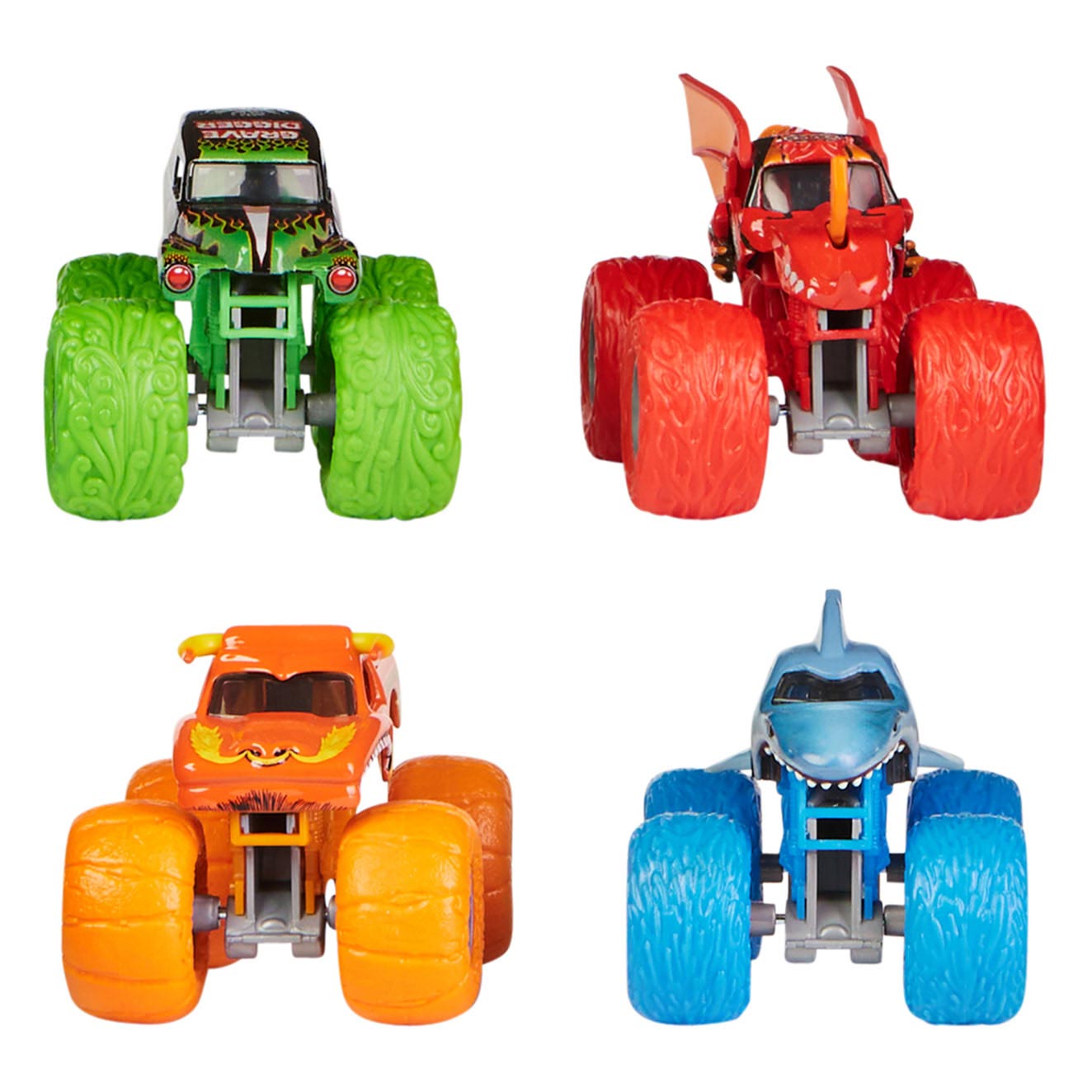 Monster Jam Tough Heads Monstertruck 1:64. 4st.