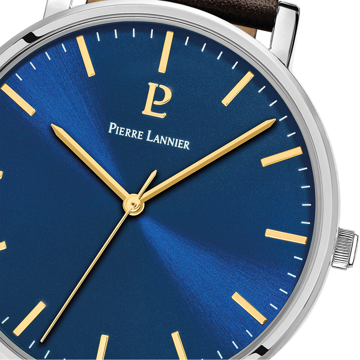 Montre PIERRE LANNIER essential homme bracelet cuir brun
