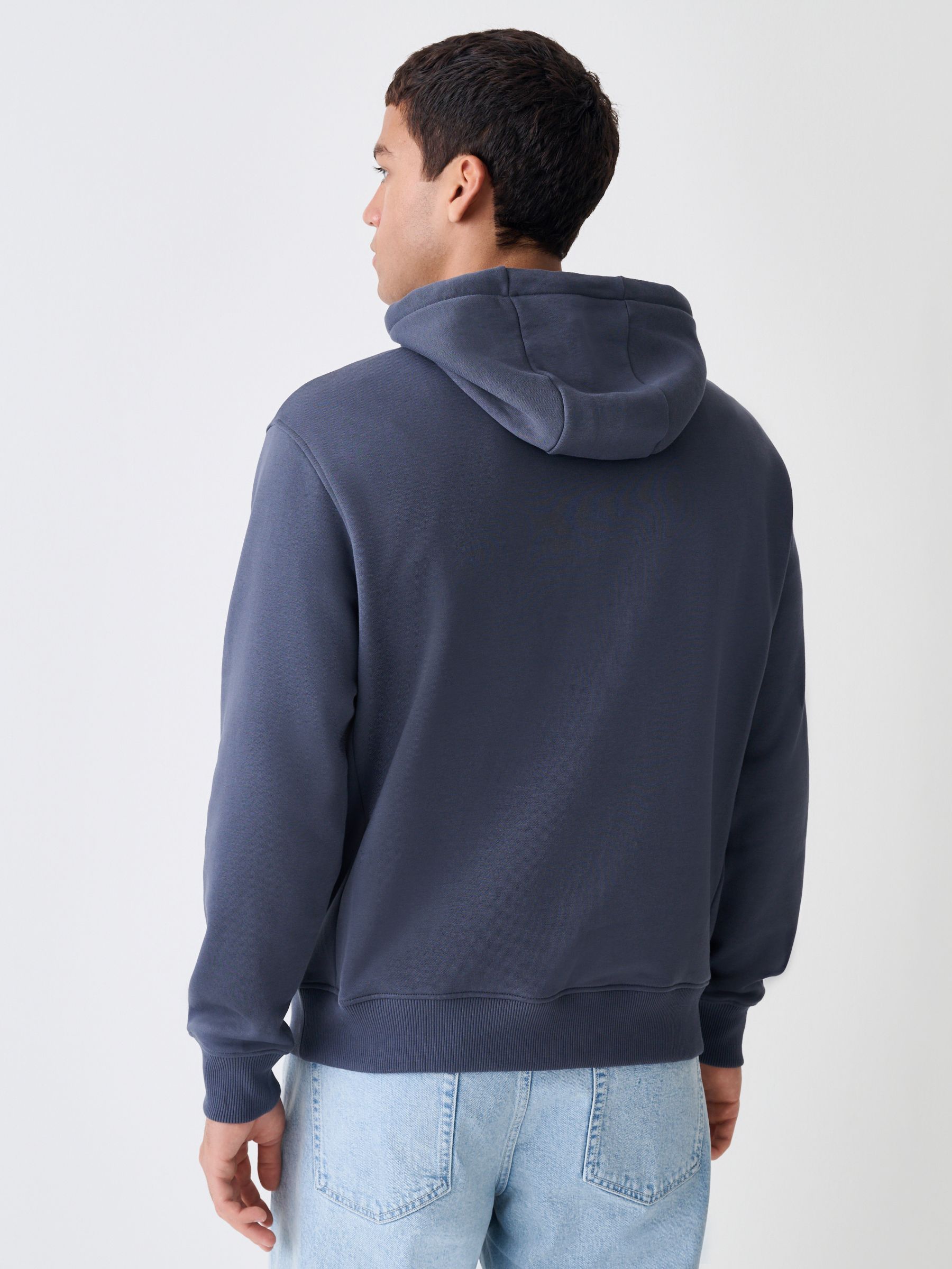 Staalblauw - Normale Pasvorm - Zwaargewicht Cotton Rich Jersey Hoodie